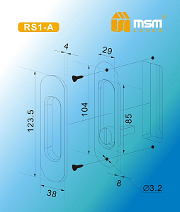 Ручка для раздвижных дверей RS-1-A AC (медь) #227410